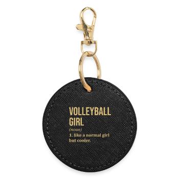 volley-ball - Porte-clés rond - noir - Devant