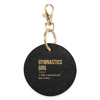Gymnastics - Round Keyring - black - Front