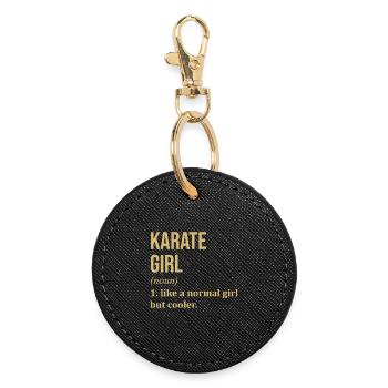 karaté - Porte-clés rond - noir - Devant