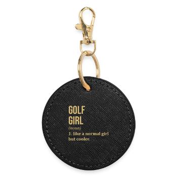 Golf - Runder Schlüsselanhänger - Schwarz - Vorne
