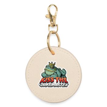Kiss the Gamemaster Frog RPG Shirt - Round Keyring - oyster - Front