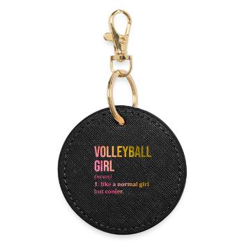 volley-ball - Porte-clés rond - noir - Devant