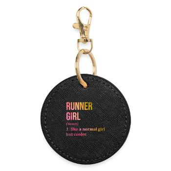 coureur - Porte-clés rond - noir - Devant