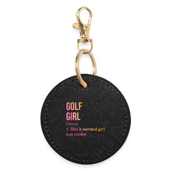Golf - Runder Schlüsselanhänger - Schwarz - Vorne