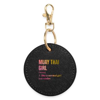 Muay Thaï - Porte-clés rond - noir - Devant