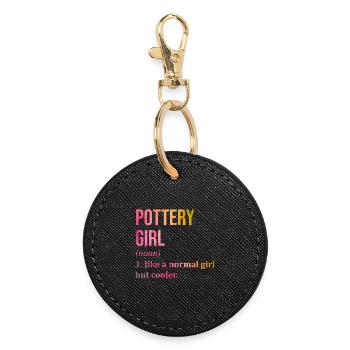 Pottery - Round Keyring - black - Front