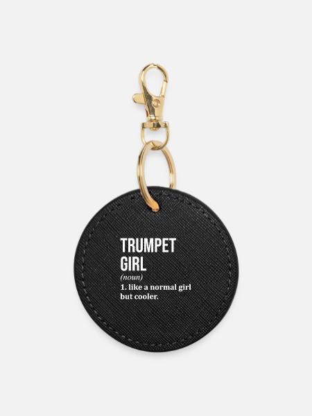 Trompete, Trompete, Trompete - Runder Schlüsselanhänger - Schwarz