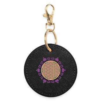 Flower of Life - Round Keyring - black - Front