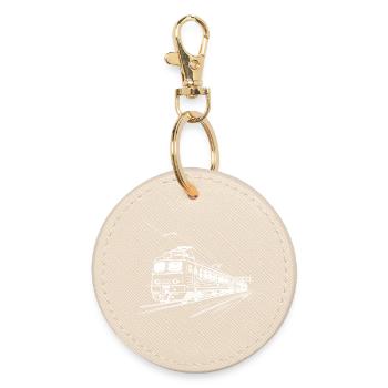 Railway Drawing - Round Keyring - oyster - Front