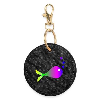 FISH. SARDINE. APRIL FOOL. SEA. OCEAN - Round Keyring - black - Front