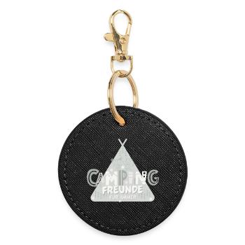 Campingfreunde für immer. Beste Camping Freunde - Runder Schlüsselanhänger - Schwarz - Vorne