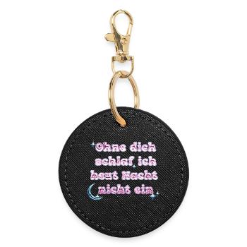 Sans toi - Conception de texte Y2K - Porte-clés rond - noir - Devant