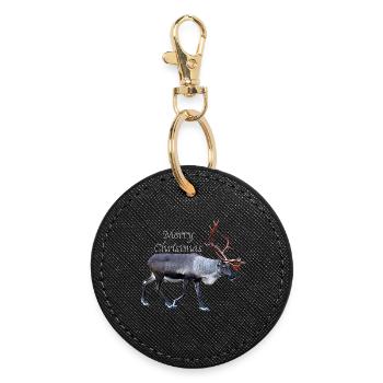 Joyeux Noël - Porte-clés rond - noir - Devant