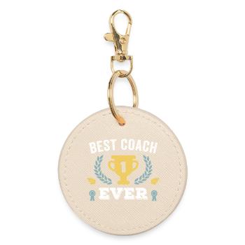 Best Coach Ever - Round Keyring - oyster - Front