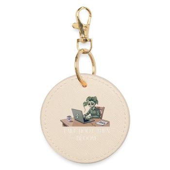 Putting down roots, then blossoming - Round Keyring - oyster - Front