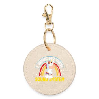 Public Fart Funny Inappropriate - Round Keyring - oyster - Front