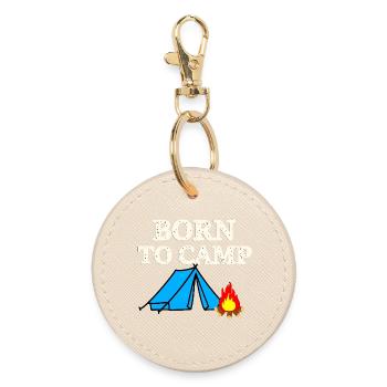 Born To Camp - Runder Schlüsselanhänger - Auster - Vorne