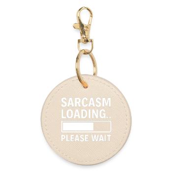 Sarkasmus Loading... Bitte warten – Lustiges Design - Runder Schlüsselanhänger - Auster - Vorne