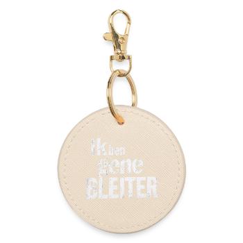 I'm not a bleiter. West Flemish dialect Shirts - Round Keyring - oyster - Front