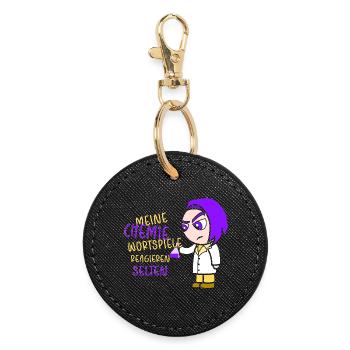 Chemistry Chemist Chemistry Teacher Funny Science - Round Keyring - black - Front