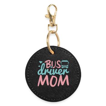 Busfahrer Mama - Runder Schlüsselanhänger - Schwarz - Vorne