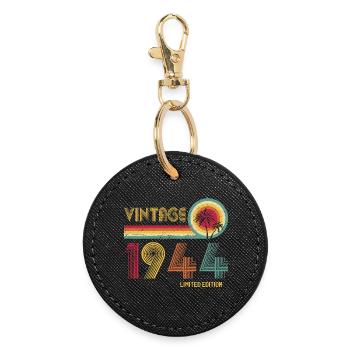 Jahrgang 1944 Sonnenuntergang Retro T-Shirt - Runder Schlüsselanhänger - Schwarz - Vorne