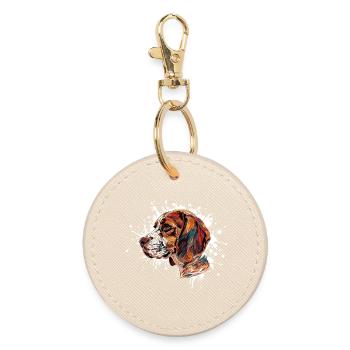 Beagle Color Explosion - Round Keyring - oyster - Front