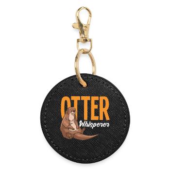 Otterflüsterer Seeotter Cartoon - Runder Schlüsselanhänger - Schwarz - Vorne
