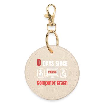 Technical Support 0 Days Since My Last PC Crash - Runder Schlüsselanhänger - Auster - Vorne