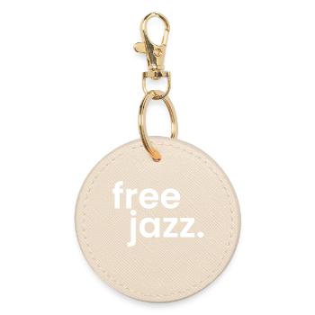Free Jazz fettes und einfaches Logo - Runder Schlüsselanhänger - Auster - Vorne
