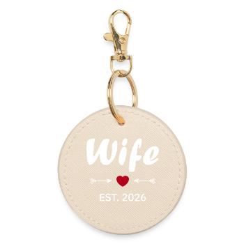 Wife Is 2026 - Round Keyring - oyster - Front