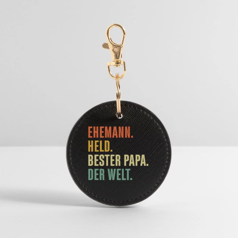 Vatertag Geschenkidee Bester Papa der Welt Ehemann Runder Schlüsselanhänger