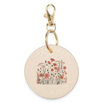 Boho Wildblumen – Blühende Harmonie - Runder Schlüsselanhänger - Auster - Vorne