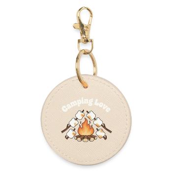 Lagerfeuer Liebe Marshmallows - Runder Schlüsselanhänger - Auster - Vorne