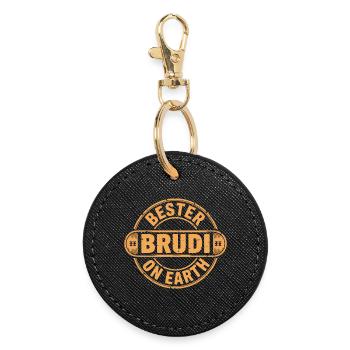 Best brother - Round Keyring - black - Front