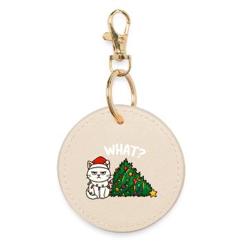 Lumières de Noël Annyoed Cat - Porte-clés rond - huître - Devant