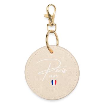 Paris France, elegant design Paris - Round Keyring - oyster - Front