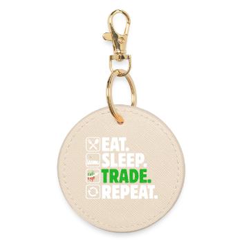 Stock Exchange Trading Crypto Stock Market Trader - Round Keyring - oyster - Front
