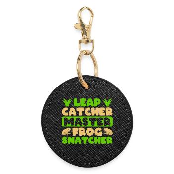 Frog Catcher Leap Catcher Master Snatcher Frog - Porte-clés rond - noir - Devant