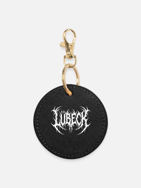 Lübeck Metal Logo extrem - Runder Schlüsselanhänger - Schwarz