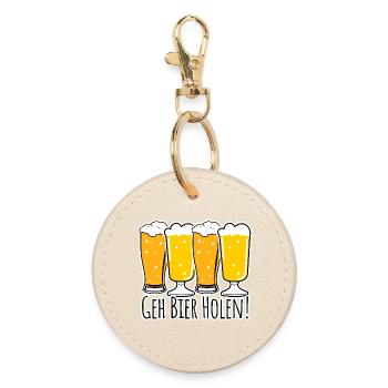 Go get beer! - Round Keyring - oyster - Front