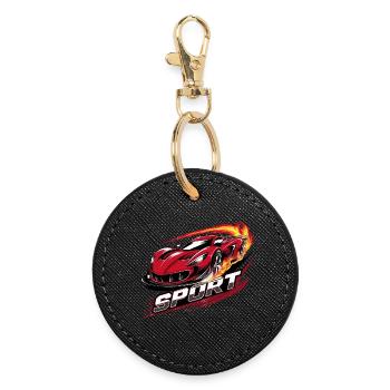 Voiture de sport - Porte-clés rond - noir - Devant