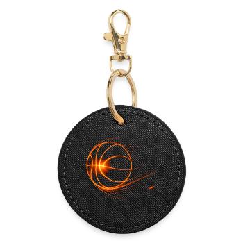 Basketball Basketballer Geschenkidee Baller Bball - Runder Schlüsselanhänger - Schwarz - Vorne