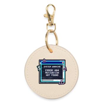 Error 404 Motivation Glitch - Round Keyring - oyster - Front