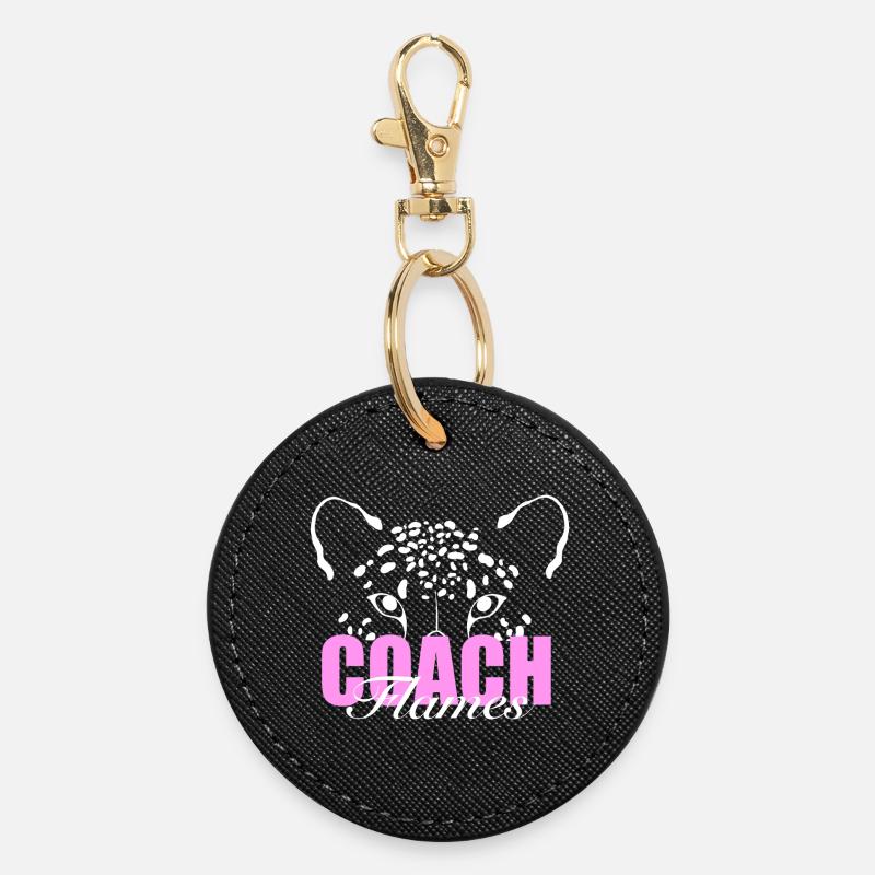 Flames Coaches T-Shirt - Round Keyring - black