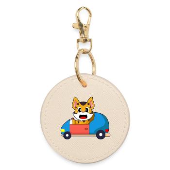 Tiger Auto - Runder Schlüsselanhänger - Auster - Vorne