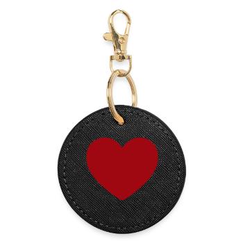 Cœur Cadeau rouge de la Saint-Valentin - Porte-clés rond - noir - Devant