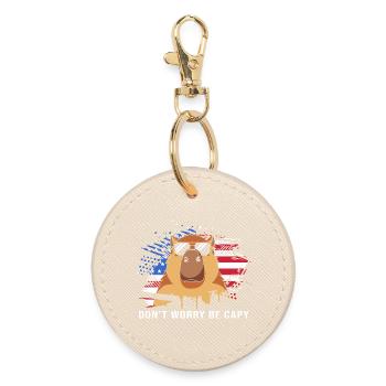 Capybara - Runder Schlüsselanhänger - Auster - Vorne