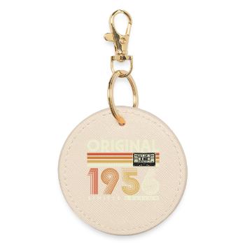Original 1956 Vintage 70. Geburtstag Geschenk - Runder Schlüsselanhänger - Auster - Vorne