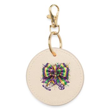 Mardi Gras Nurse Doctor Fleur De Lys - Round Keyring - oyster - Front